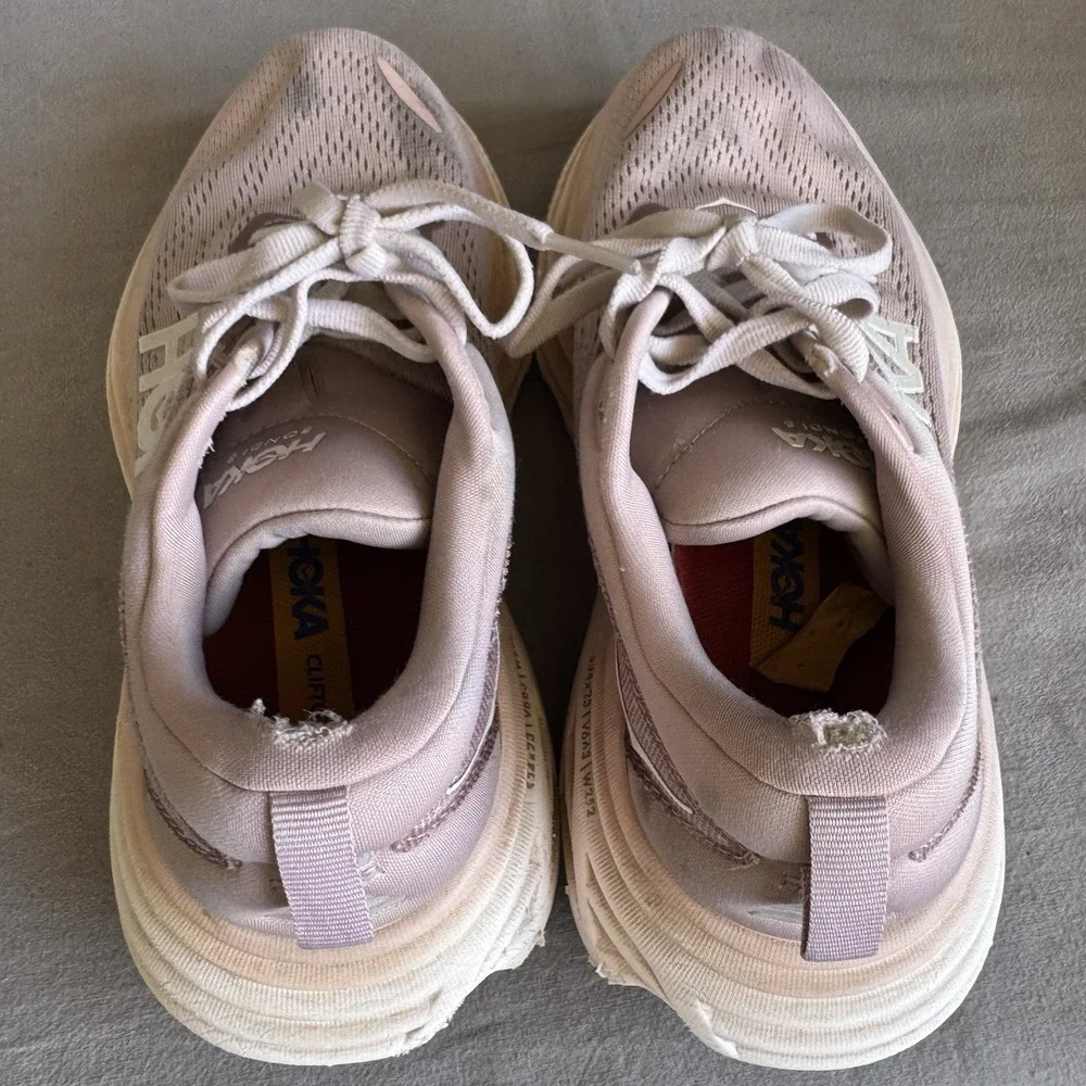 Size 5.5 - HOKA Bondi 8 Running Shoe (Women) PALE MAUVE / PEACH WHIP